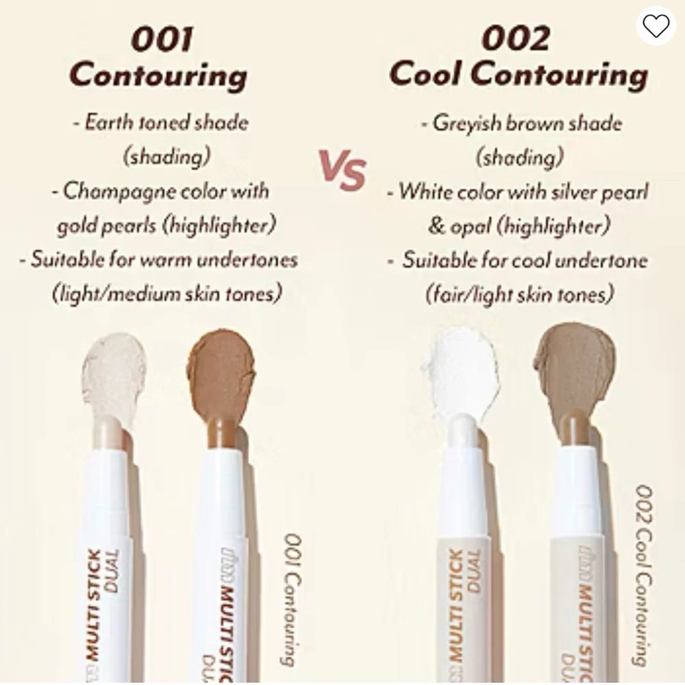 I'M MEME Multistick Dual Highlighter and Contour - Color: 002 Cool Contour - NEW